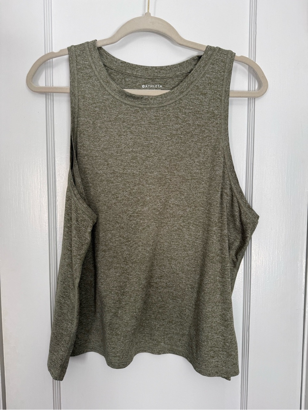 Athleta Olive Heather High-Neck Sleeveless Tank